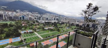 Renta Departamento a estrenar 2 dormitorios con balcón. Piso 22. Vista frontal a la Carolina.Qorner