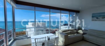 Depto. amoblado VIP en Salinas, vista al mar y malecón, 123m²