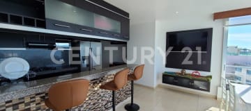 Depto. amoblado VIP en Salinas, vista al mar y malecón, 123m²