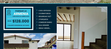 Venta de Casas 3 dormitorios en Dos Plantas a Estrenar Tipo Rústicas en La Armenia. SC