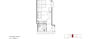 Venta Suite 61.54 m2 sector La Carolina. Piso 11. AB