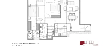 Venta depatamento 2 dormitorios - La Carolina. Piso 9. CW