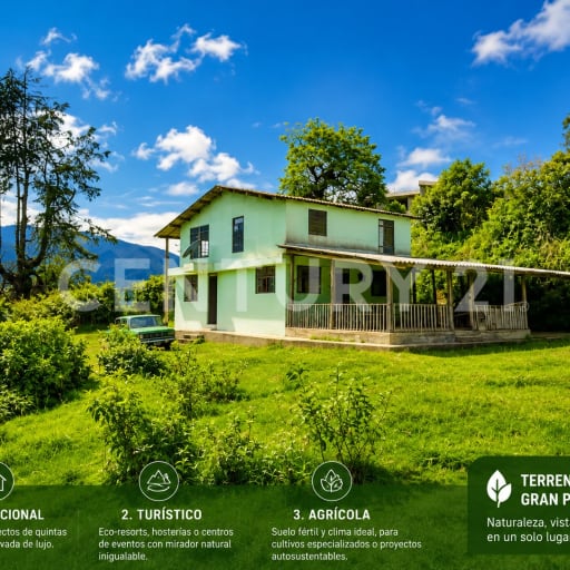 Terreno 7902m² con construcción: ideal para residencial, turístico o agrícola
