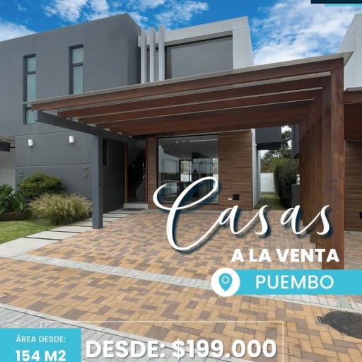 VENTA CASA A ESTRENAR EN CONJUNTO PUEMBO, VIA ARRAYANES